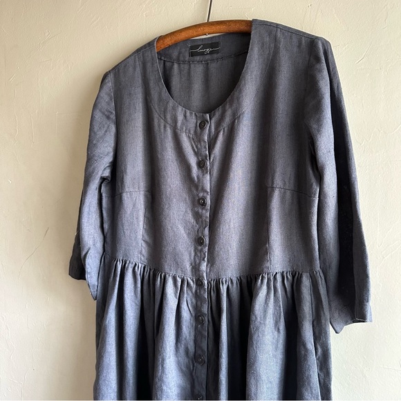 Linogija  oversized linen button up dress - Picture 4 of 10